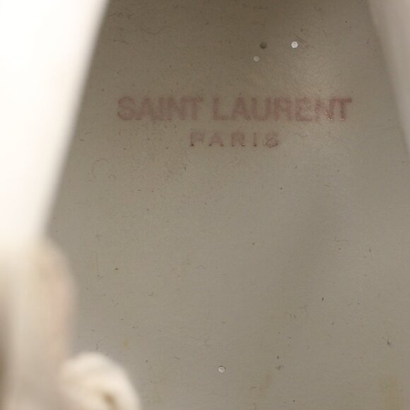 Saint Laurent Paris Love Women's EU 39 Mid Top Sneakers White Leather Glitter - Picture 13 of 13